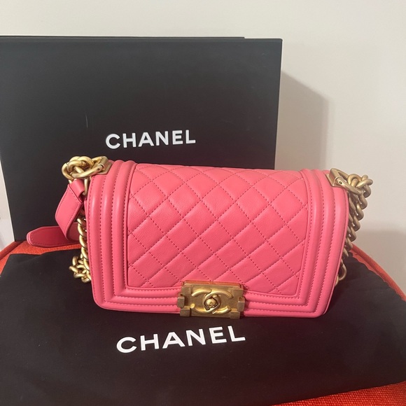 Authentic Chanel small boy bag Pink - Picture 3 of 11